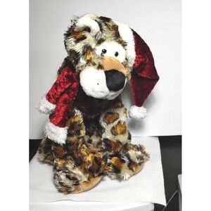Playful Plush Chrisha Creation Christmas Tiger Plush 1988 14" Stands Up Big Paws